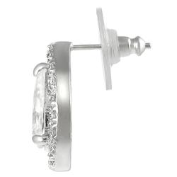 Journee Collection Silvertone Cubic Zirconia Teardrop Earrings