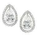 Journee Collection Silvertone Cubic Zirconia Teardrop Earrings