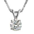14k White Gold 1ct TDW Certified Clarity-enhanced Diamond Necklace (H, SI2)