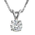 14k White Gold 1ct TDW Certified Clarity-enhanced Diamond Necklace (F, SI2)