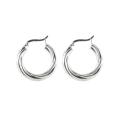 Sunstone Sterling Silver High Polish Tailored Twist Hoop Earrings