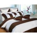 Chocolate/ White Cotton 5-piece Duvet Cover Set