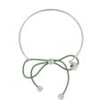 Sterling Silver Sunstone Green Bow Beaded Bangle Bracelet
