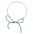 Sunstone Sterling Silver Blue Bow Beaded Bangle Bracelet