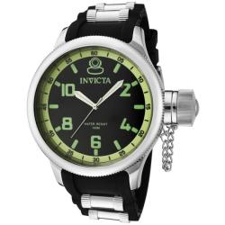 Invicta Men's 'Russian Diver' Black Dial Black Polyurethane Watch