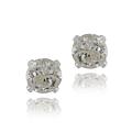 Glitzy Rocks Sterling Silver 6mm White Topaz Stud Earrings