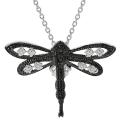 Tressa Silver Black Cubic Zirconia Dragonfly Necklace