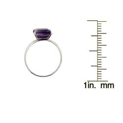 10k White Gold Amethyst Solitaire Ring