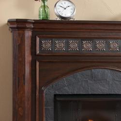 Calvin Espresso and Grey Faux Slate Gel Fuel Fireplace