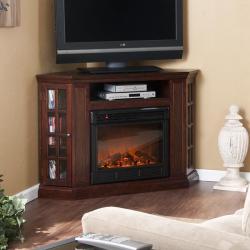 Brannick Espresso Convertible Media Console Fireplace