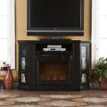 Belvedere Black Media Console Fireplace