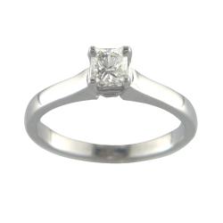 14k White Gold 0.49 CT TDW Certified Clarity-enhanced Radiant-cut Diamond Ring (E, SI2)