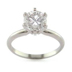 14k White Gold 1 1/2 CT TDW Certified Clarity-enhanced Round Diamond Ring (H, SI2)