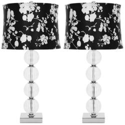 Indoor 1-light Glass Sphere Black/ White Shade Table Lamps (Set of 2)