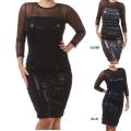 Tabeez Women's Plus Mesh Sequined Party Dress
