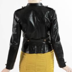United Face Women's Lambskin Military Leather Jacket