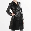 United Face Women's Long Leather Coat