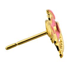 Gold over Silver Pink Rocking Horse Earrings