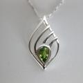Sterling Silver Peridot Teardrop Necklace (Thailand)
