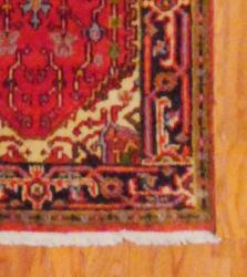 Indo Hand-knotted Rust/Navy Wool Rug (2'6 x 12')