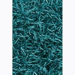 Hand-woven Zasmin Blue Shag Rug (4' x 6')
