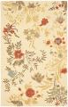 Handmade Blossom Beige Wool Rug (4' x 6')