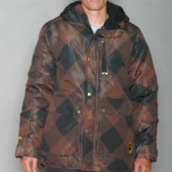Pipeline Men's Check Line Brown Snowboard Jacket