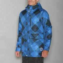 Pipeline Men's Check Line Blue Snowboard Jacket