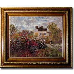 Claude Monet 'Artists Garden at Argenteuil' Framed Canvas Art