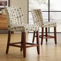 Parson Chinese Script Linen Stools (Set of 2)