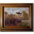 Claude Monet 'Artists Garden at Argenteuil' Framed Canvas Art