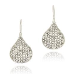 Sterling Silver White Diamond Accent Teardrop Earrings