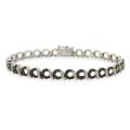 Sterling Silver Black Diamond Accent Circle Bracelet