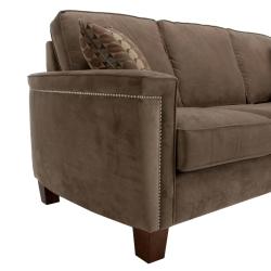 Premier Brown Velvet Fabric Sofa and Two Chairs
