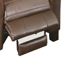 Cambridge Chestnut Brown Italian Leather Reclining Sofa and Two Chairs