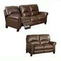 Cambridge Chestnut Brown Italian Leather Reclining Sofa and Loveseat