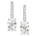 Tressa Sterling Silver Oval-cut Cubic Zirconia Dangle Earrings