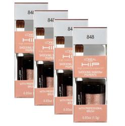 L'Oreal HIP Shocking Shadow Pigments #848 Tenacious Eye Shadow (Pack of 4)