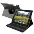 Black Leather Swivel Cover Case for Apple iPad 2