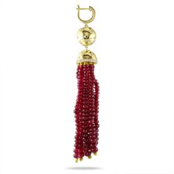 14k Yellow Gold 96ct TGW Ruby 4/5ct TDW Diamond Drop Earrings (G-H, SI1-SI2)