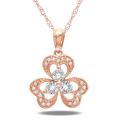 14k Pink Gold 3/8ct TDW Diamond Fashion Pendant (G-H, I1-I2)