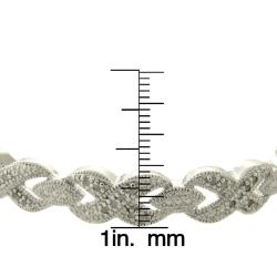 Fusion Silver Overlay 1/4ct TDW Diamond 'X' and 'O' Bracelet (I-J, I2-I3)