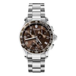 Victorinox Swiss Army Men's 'Chrono Classic' Stainless Steel Brown Dial Watch