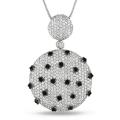 18k White Gold 7 1/10ct TDW Black and White Diamond Necklace (G-H, SI1-2)