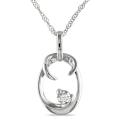 Miadora 14k White Gold 1/10ct TDW Diamond Necklace (G-H, I1-I2)