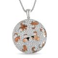 18k White and Pink Gold 1 5/8ct TDW Necklace (G-H , SI1-SI2)