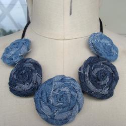 CarolineAlexander Recycled Rose Denim Necklace