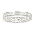 Sterling Silver 1/2ct TDW White Diamond Floral Bracelet (I-J, 12-13)