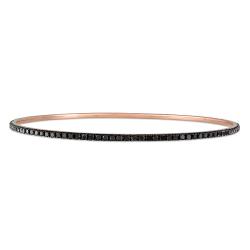 14k Pink Gold 2 1/4ct TDW Black Diamond Bangle Bracelet