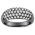 Black Rhodium over Silver 1ct TDW Diamond Fashion Ring (H-I, I3)